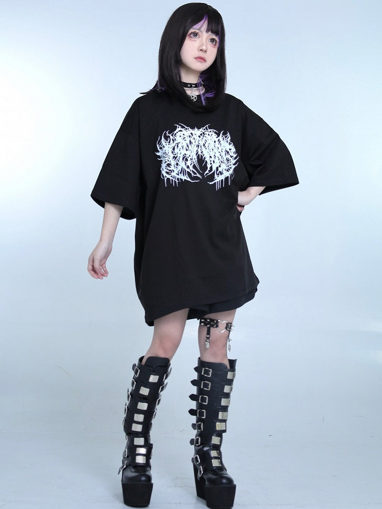 ジライトップ オーバーサイズ ラウンドネック ケイ ブラック