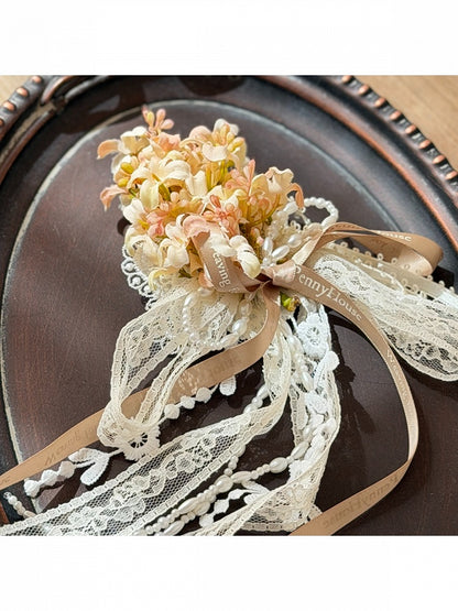 Sweet Floral Embroidery Brooch Set - Penny House