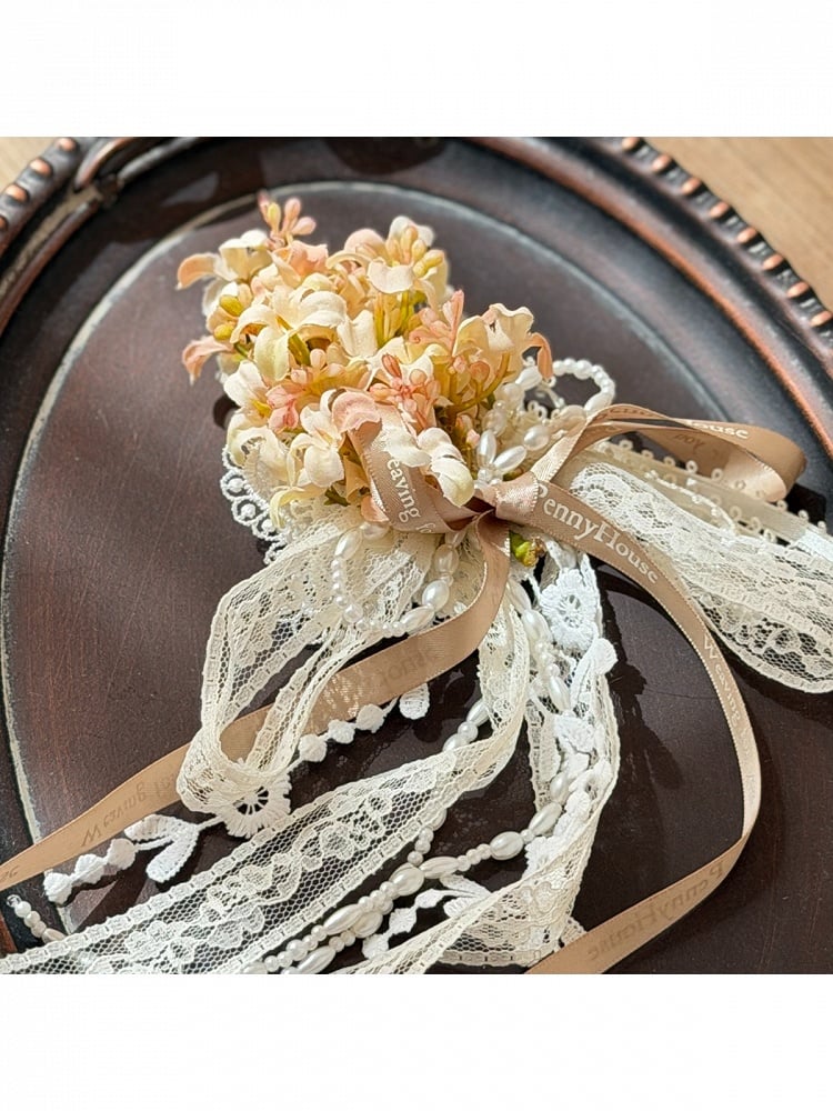 Sweet Lolita Floral Embroidery Brooch Set - Penny House