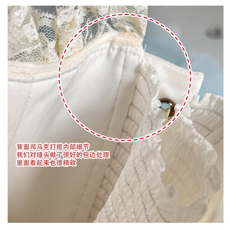 Grünes Mieder-Korsett-Oberteil mit Schleifenverzierung und bauschigem Rock, gelbes Balletcore-Set