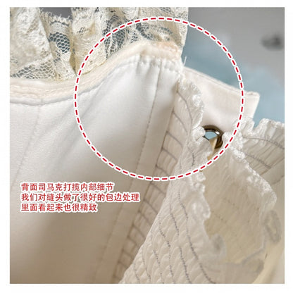 Grünes Mieder-Korsett-Oberteil mit Schleifenverzierung und bauschigem Rock, gelbes Balletcore-Set