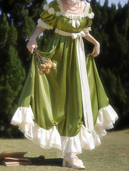 Details Maxi Empire Green Bead Waist Lolita Dress One Elegant