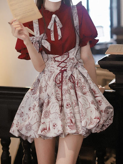 Bowknot Clips Jacquard Wine Red