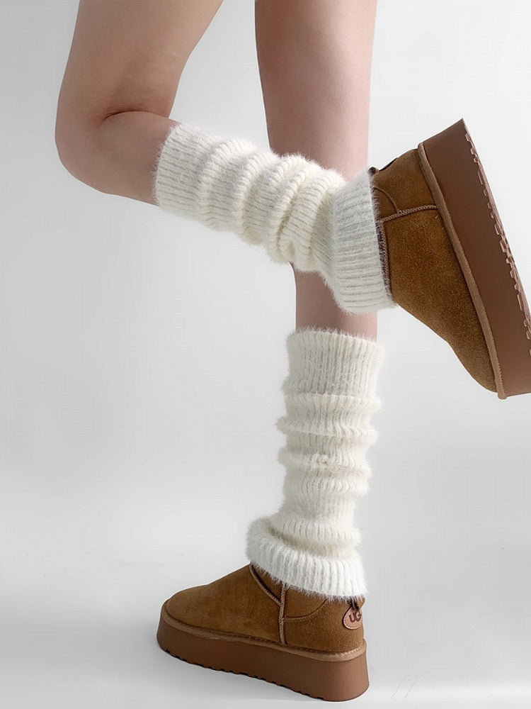 4 Plush Colors Warmers Leg Knitted