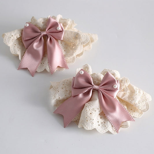 Wrist Bow Pink With Lolita Sweet Beige Cuffs Doll-Style Ballet