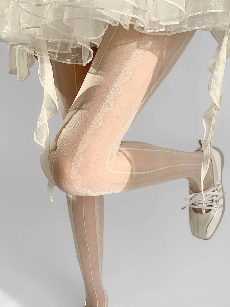 Pantyhose Stripe Semi-Sheer Wavy