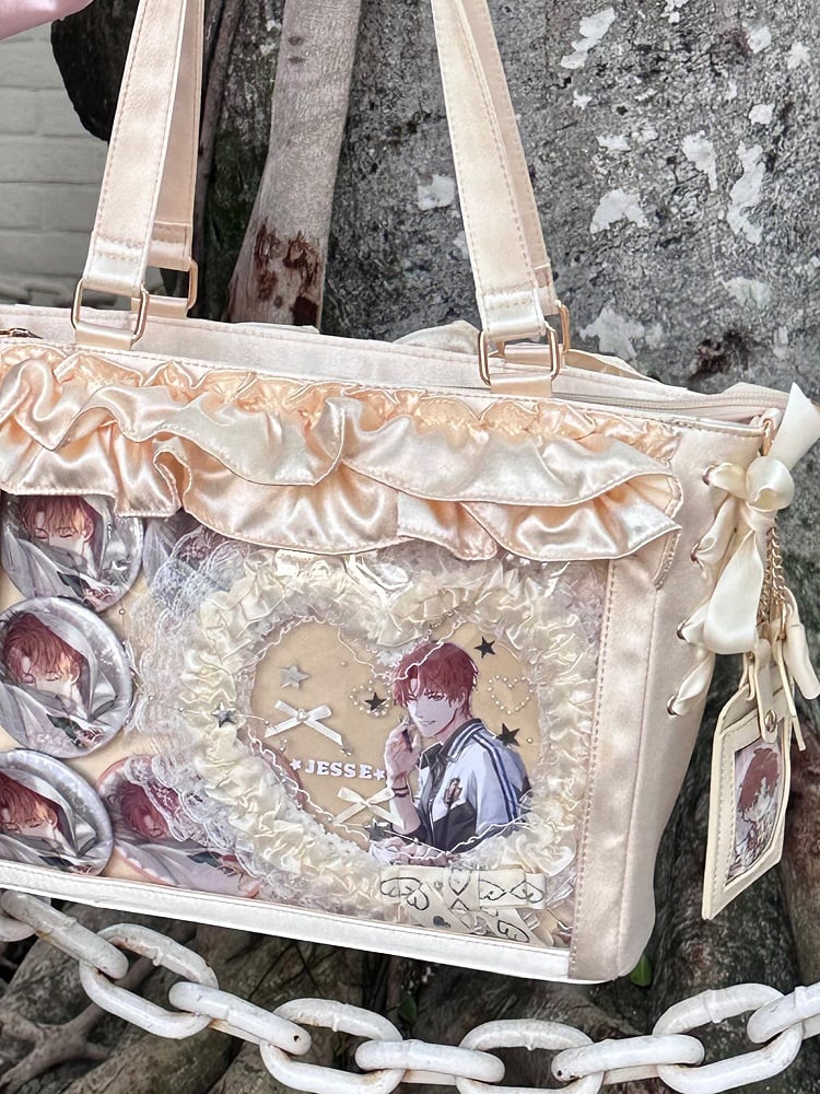 Rüschen mit Borten Satin Taschenhalter Gelbe Schleifenriemen Karte Ita Selbstbinden