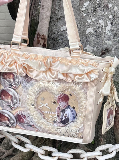 Rüschen mit Borten Satin Taschenhalter Gelbe Schleifenriemen Karte Ita Selbstbinden