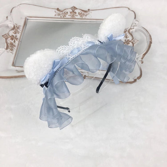 Decorations Ear KC Sheer Removable Fluffy Ruffled with