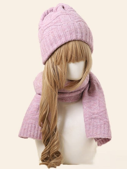 Color 5 Beanie Knitted Scarf Options Set