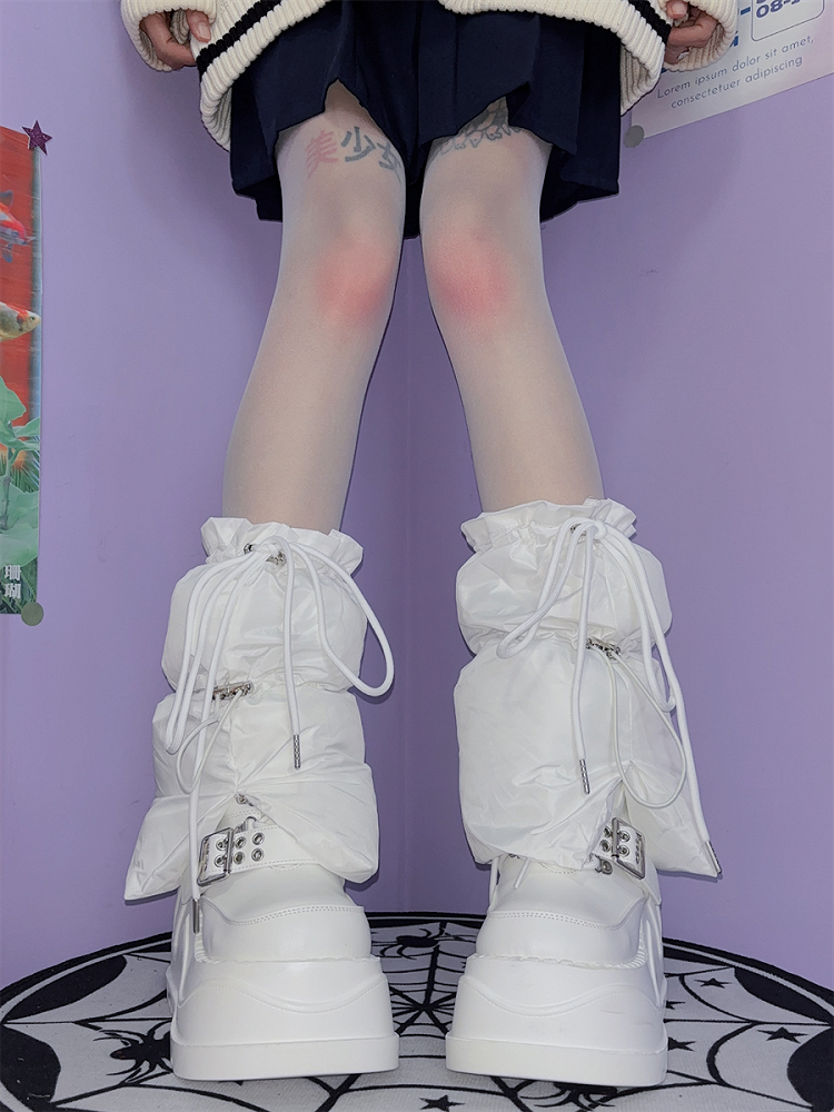 Y2K ショートバージョン ドローストリングカフ レッグウォーマー