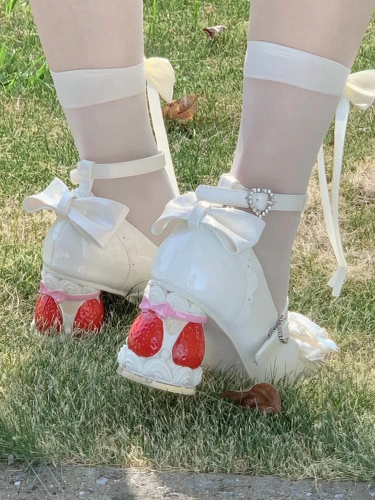 Mid-Heel Patisserie White Heel PU Mary Sweet Inspired in Janes -