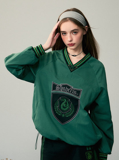 Slytherin Green V Neck Sweatshirt Harry Potter KYOUKO
