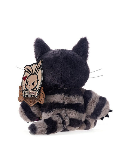 Cheshire Gray Cat Plushie Brown Canvas Bag A Guro Kawaii with