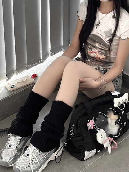 Star Doll and T-shirt White BJD Hem Print Ruffled