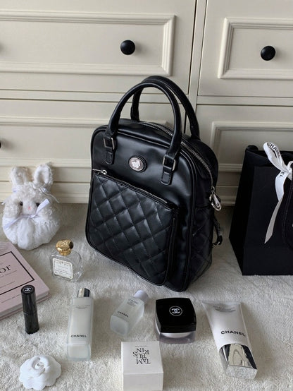 Black Diamond Pattern Shoulder Bag - Lalacita