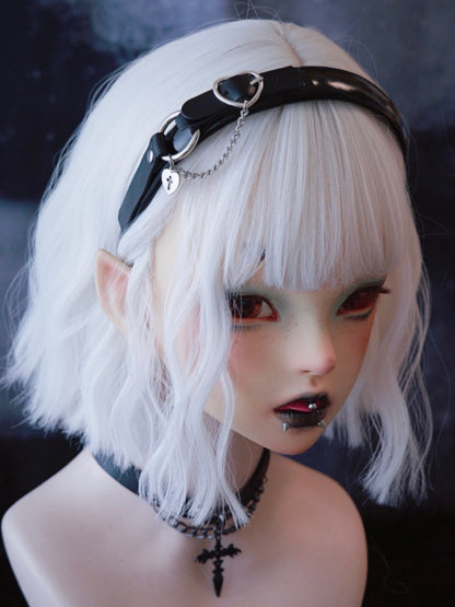 Mit Charm Gothic Schwarz Verzierte Schnalle Herz KC