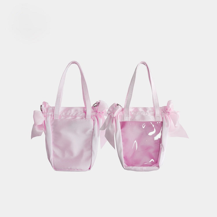 Satin Lace Daily Bag Pink Bow Ita