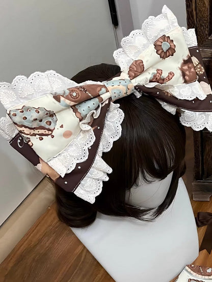 Lolita Print Big KC Bowknot Sweet Cookies
