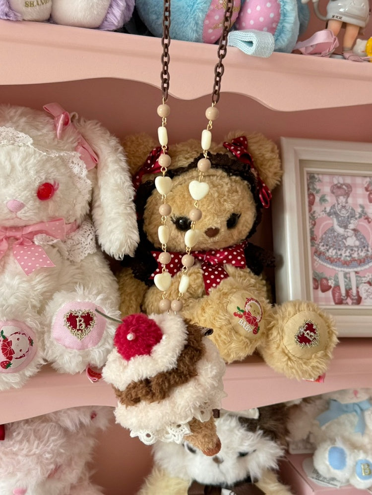 ネックレスビーズオプション5ペンダントぬいぐるみケーキ