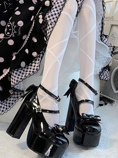 Jane Elegant 12cm with Shoes Black Mary Lolita High-heel Bow Accents Star