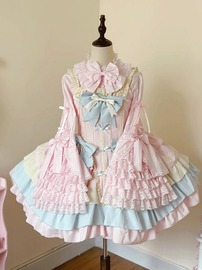 Black Apricot Sleeves White Lolita Bell Size Pink Plus Blouse / Blue