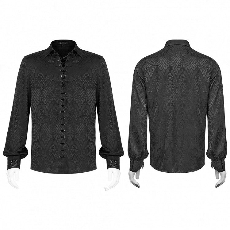 Black Men's Gothic Jacquard Shirt