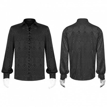 Shirt Men's Jacquard Gothic Black