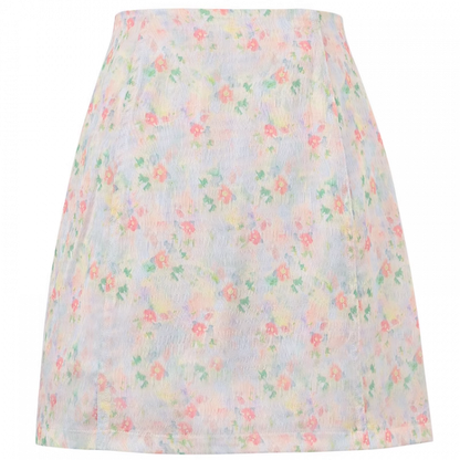 Oil Painting Floral Print Colorful Skirt A-line