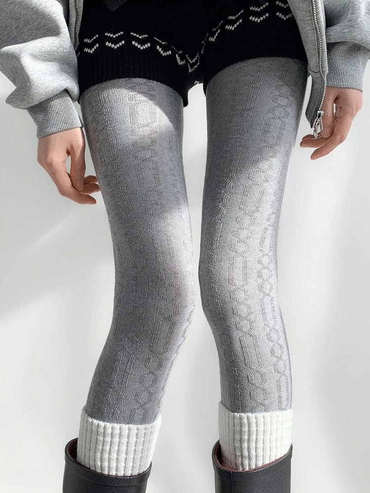 Knit (5 Tights Fine Colors) Ribbed