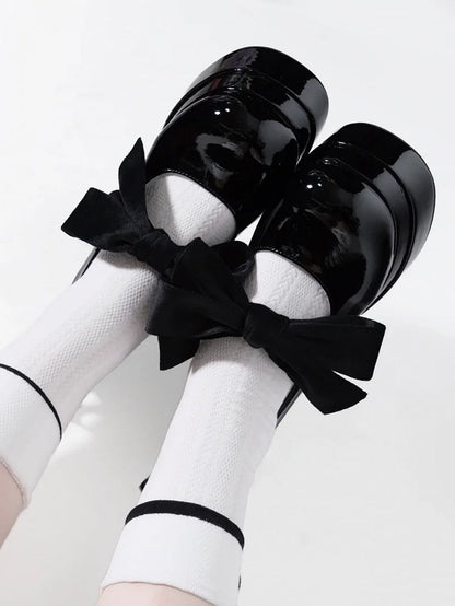 Buckles Lolita Crisscross Detachable Design Janes Black with - Elegant Mary Polished