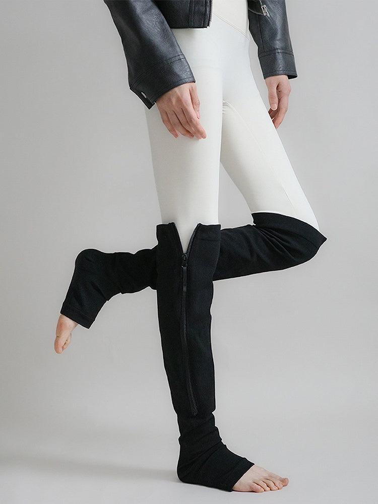 Zip-Up Stockings Sporty Black