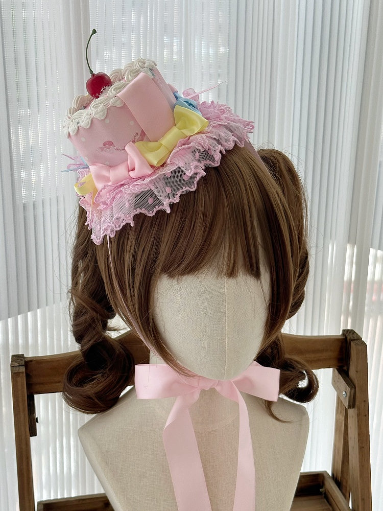 Yellow Mini / Lolita Cake Pink Hat Sweet