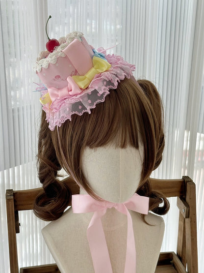 Yellow Mini / Lolita Cake Pink Hat Sweet