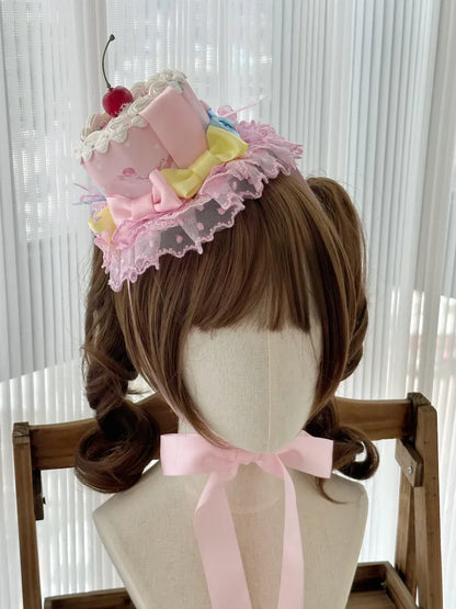 Pink Sweet Lolita Cake Mini Hat