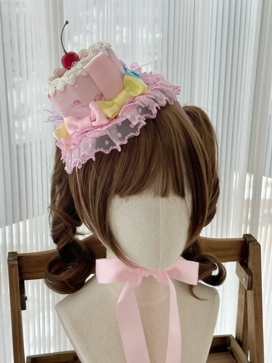 Pink Sweet Lolita Cake Mini Hat