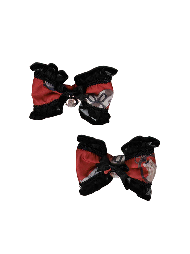 Black and Red Bowknot Hairclip
