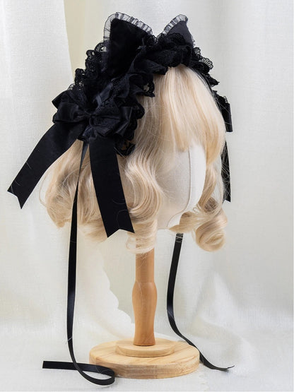 Cat Black Hairband Lace Ear Gothic