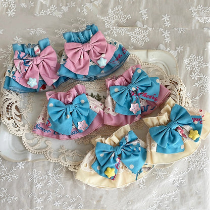 ブルー ピンク イエロー リスト/カフス