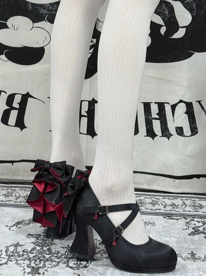 Gothic High Heels 8.8CM with Elegant Butterfly Bowknot Accents - GURURU