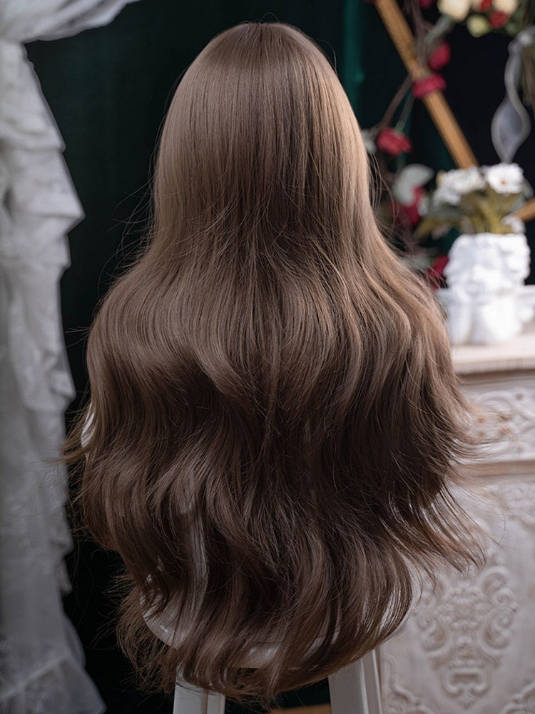 Length Wig Air 71CM With Wavy Bangs Brown