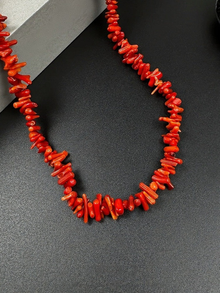 Minimalist Red Stone Beaded Necklace - YSHXS