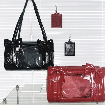 Bow PU Bag Ita Window Red Daily with Display