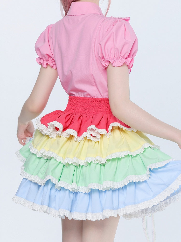 Barbie Pink Puff Sleeve Shirt - Short Sleeves - DevilInspired Exclusive Collection
