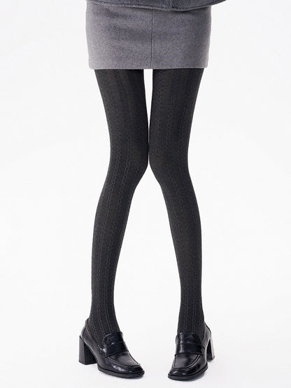 Knit Tights Thermal Cable 4-Color