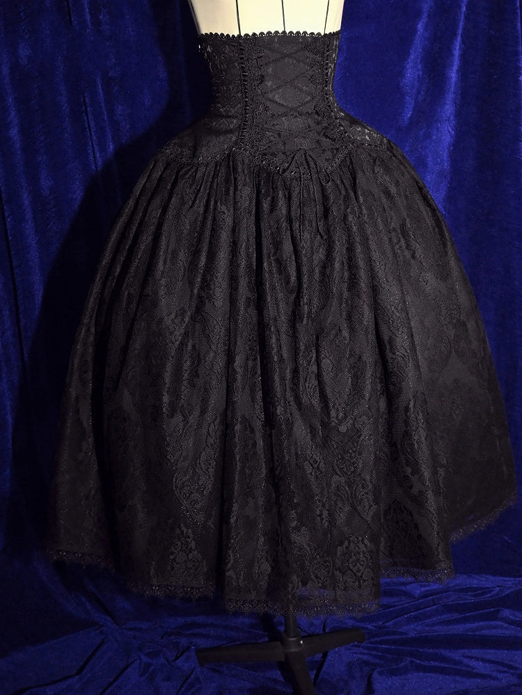 Black Long Kuro High Super Skirt Waist Version Lolita Gothic