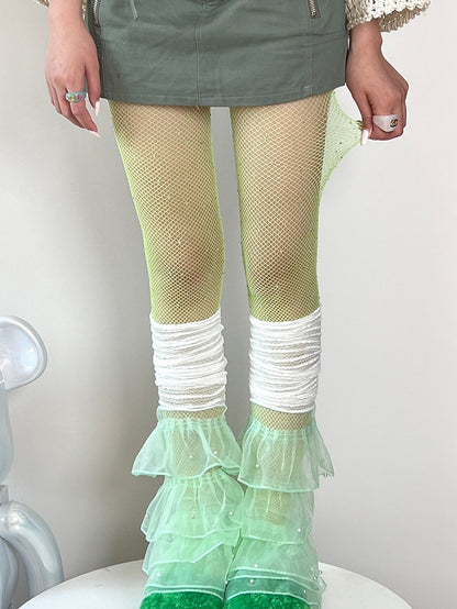 11 Color Options Rhinestone Decorated Fishnet Tights