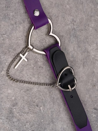 Chain Purple And Gothic Choker Pendant Heart Cross