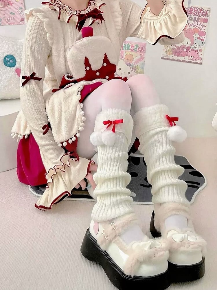 Leg Warmers Pom-Pom - 40cm 2 Colors