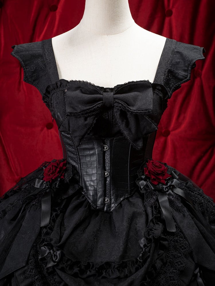 Lolita PU Gothic Leather Corset Black Belt